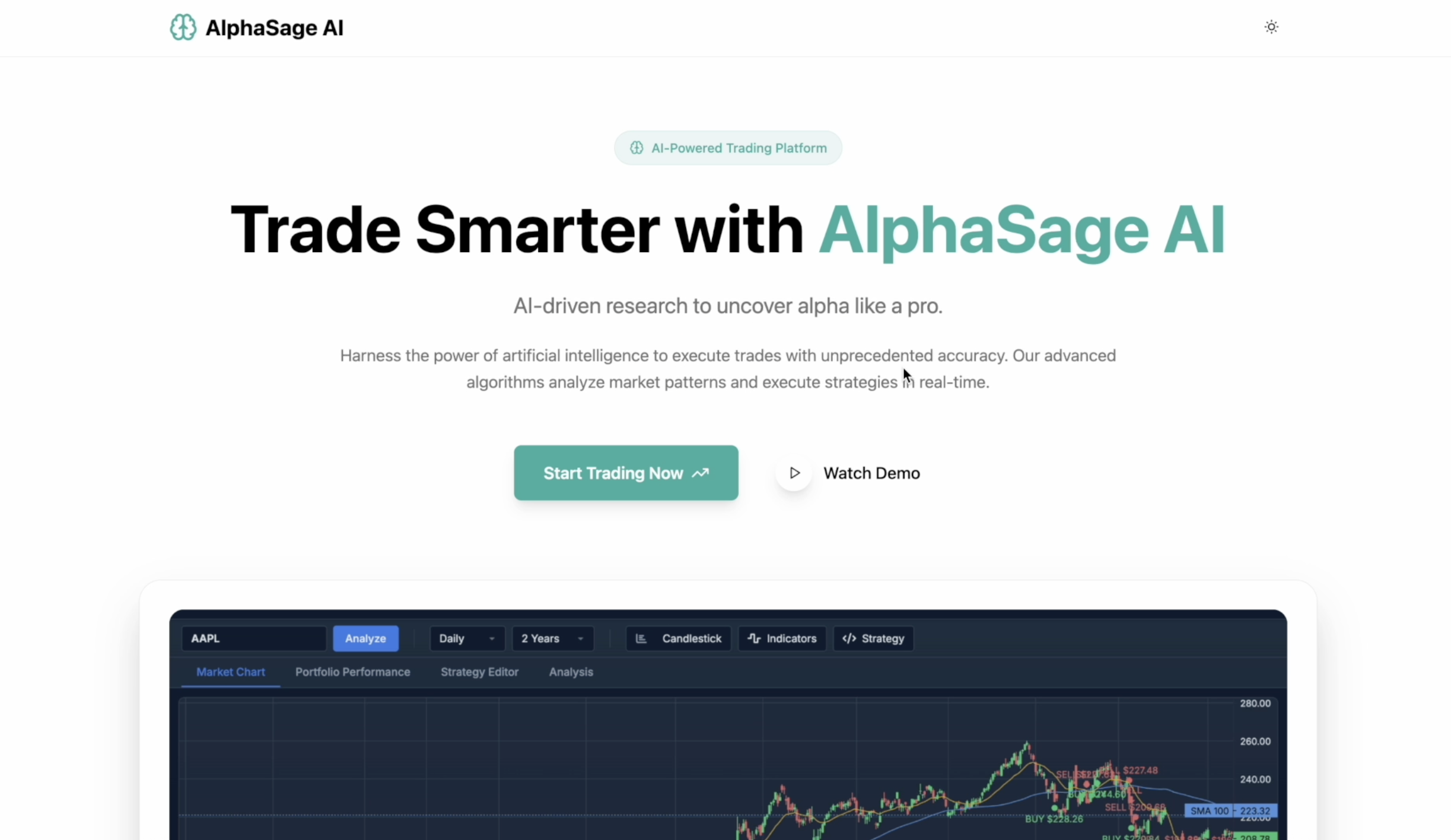AlphaSage AI Landing Page