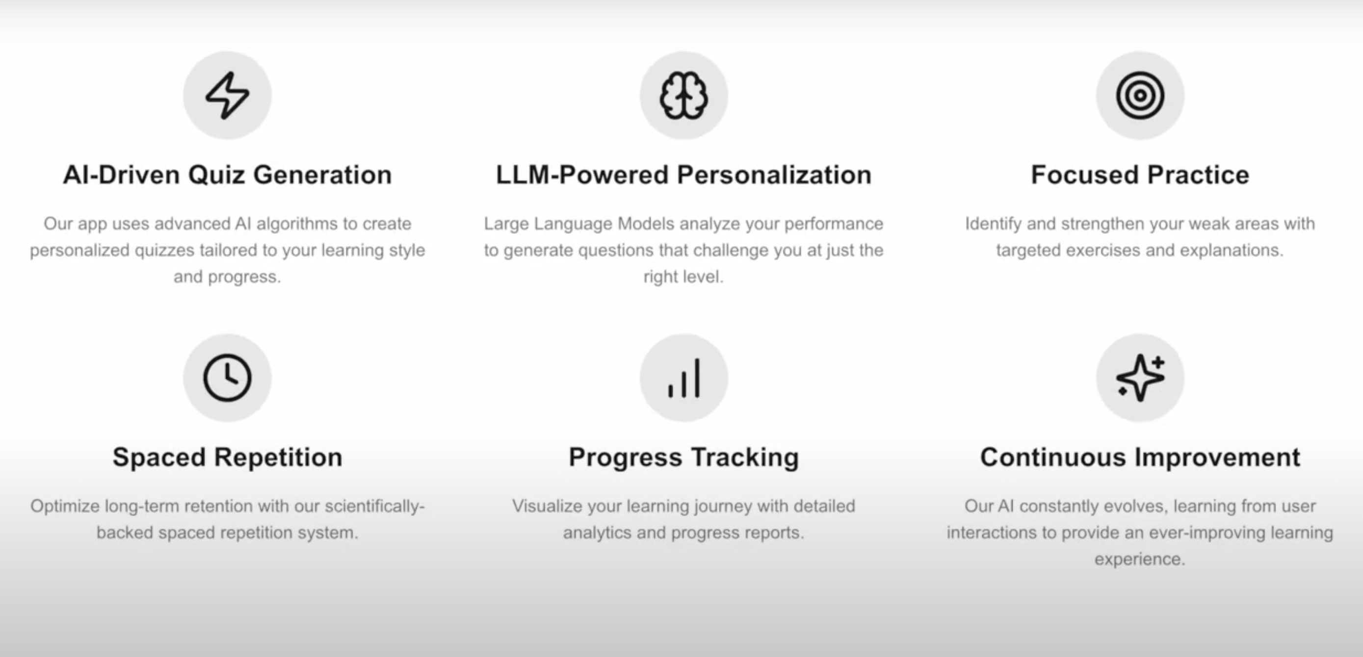 Verbi Key Features Grid