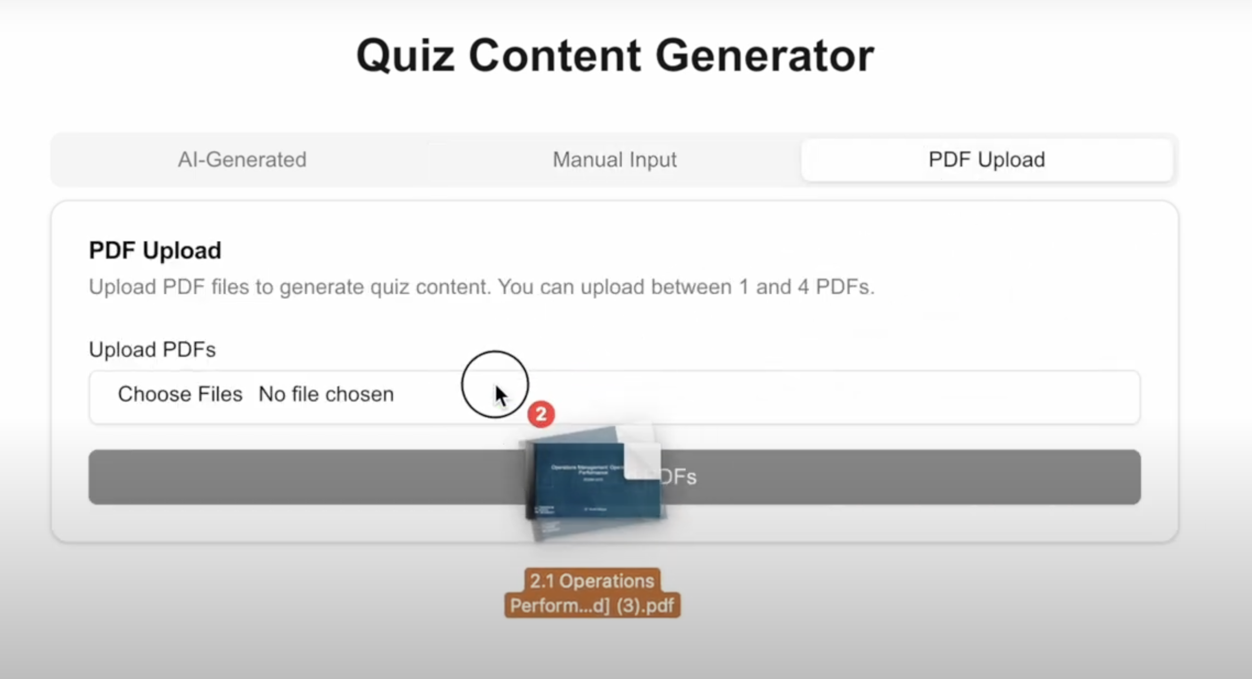 Verbi PDF Upload for Quiz Generation